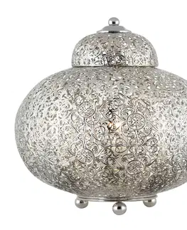 Stolní lampy Searchlight Stolní lampa Moroccan Fretwork nikl lesklý