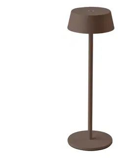 Lampy  LED Venkovní stmívatelná dotyková dobíjecí stolní lampa LED/2W/5V IP54 hnědá 