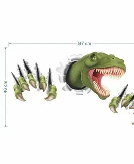 Samolepky na zeď Samolepicí dekorace 3D Dinosaurus, zelená