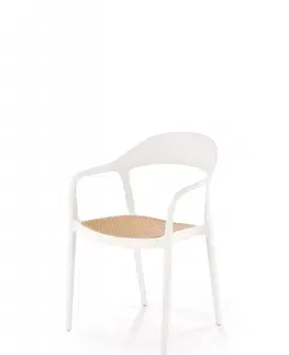 Zahradní židle Stohovatelná židle K530 Halmar Bílá