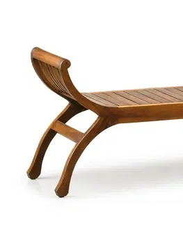 Stylové a luxusní lavice Estila Koloniální masivní lavice M-VINTAGE z mahagonového dřeva na nožičkách 120cm