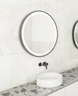 Koupelnová zrcadla HOPA Zrcadlo s LED osvětlením TANNA BLACK OLNZTAN70B