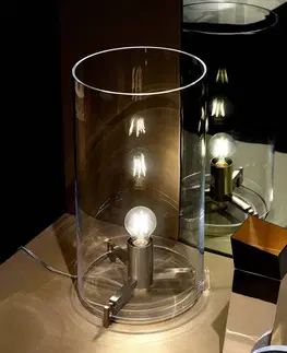 Stolní lampy Prandina Prandina CPL T1 stolní lampa chrom sklo průhledné