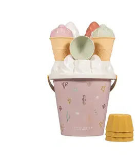 Hračky na zahradu LITTLE DUTCH - Sada na písek kbelík se zmrzlinou Ocean Dreams Pink