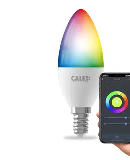 Chytré žárovky Calex Calex smart LED svíčka E14 B35 4,9W CCT RGB