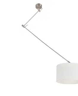 Zavesna svitidla Závěsná lampa ocelová se stínidlem 35 cm bílá nastavitelná - Blitz I.