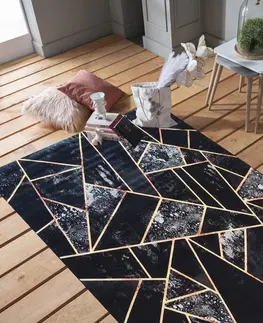 Moderní koberce Čierny koberec so zaujímavými detailmi