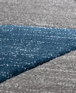 Koberce a koberečky Dywany Lusczow Kusový koberec ALTER Rino trojúhelníky modrý, velikost 80x150