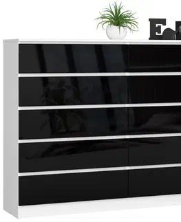 Komody Ak furniture Komoda Rollo K 160,4 cm bílá/černá
