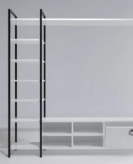 Obývací stěny Hanah Home Obývací stěna Siyah Demirli 180 cm bílá