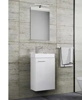 Koupelnové sestavy Elegantní Koupelna Pro Hosty, Zrcadlo S Led Osvětlením