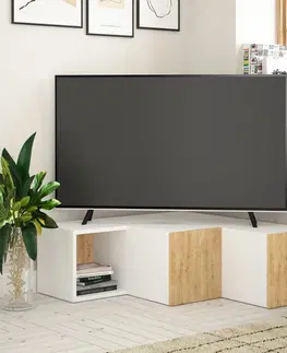 TV stolky Kalune Design TV stolek COMPACT 90 cm bílý/dub