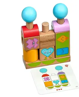 Hračky LUCY & LEO - 218 Tvary a emoce – dřevěná skládačka s předlohami