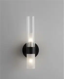 Klasická nástěnná svítidla NOVA LUCE nástěnné svítidlo CENTURY matná černá a čiré a matné sklo 2xG9 9006054