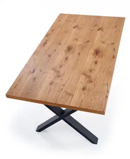Jídelní stoly HALMAR Rozkládací jídelní stůl Xaver dub světlý/černá
