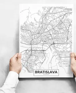 Moderní obrazy Sada obrazů - Map Of Bratislava II