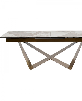 Jídelní stoly KARE Design Jídelní stůl Connesso Brass 200(+60)x100cm