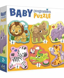 Puzzle Trefl Baby puzzle Safari, 6v1 (2-6 dílků)