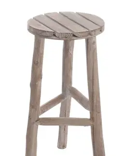 Stoličky Dřevěná stolička přírodní s bílou patinou - Ø 40*53 cm J-Line by Jolipa 67304