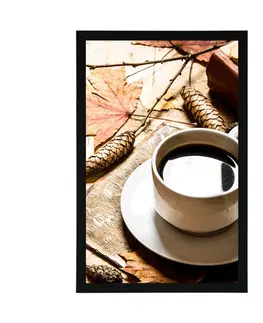 S kuchyňským motivem Plakát šálek kávy v podzimním nádechu