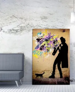 Obrazy Wallity Obraz na plátně Jazz player WY40 70x100 cm