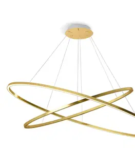 Závěsná světla NEMO Nemo Ellisse Dvojitá závěsná lampa 2700K zlatě lakovaná