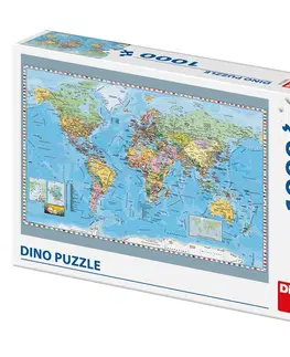 Hračky puzzle DINO - Politická mapa světa 1000 dílků