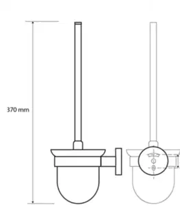 WC štětky SAPHO X-ROUND BLACK WC štětka závěsná, mléčné sklo, černá mat XR303B