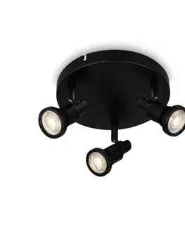 LED bodová svítidla BRILONER LED bodové svítidlo pr. 21 cm 3xGU10 4,8W 400lm černá IP44 BRI 2992-035R