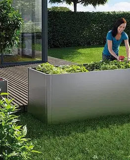 Zahradní  truhlíky Biohort Zvýšený truhlík na zeleninu 2 x 1 (šedý křemen metalíza) 2 x 1 (2 krabice)