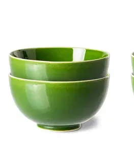 Mísy a misky Set 4ks zelená keramická miska The Emeralds - Ø 12*6,5cm / 350ml HKLIVING ACE7008