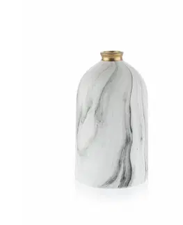 Dekorativní vázy DekorStyle Váza Lilly Marbling 17 cm bílá