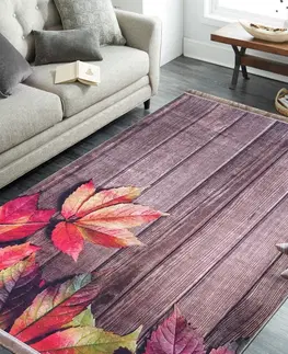 Moderní koberce Krásny pestrofarebný koberec s motívom lístia Šířka: 160 cm | Délka: 220 cm