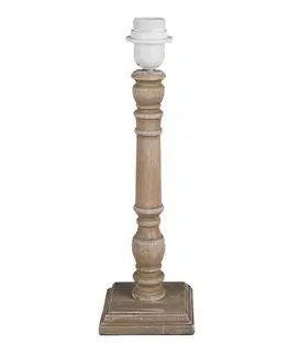 Lampy Hnědá dřevěná noha k lampě s patinou Joleen - Ø 12*39 cm Clayre & Eef 6LMP738