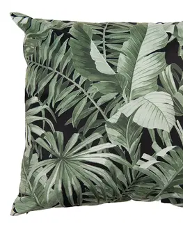 Dekorační polštáře Povlak na polštář se zelenými palmovými listy - 45*45 cm Clayre & Eef KT021.295