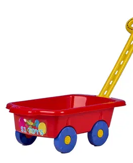 Hračky na zahradu BAYO - Dětský vozík Vlečka 45 cm červený