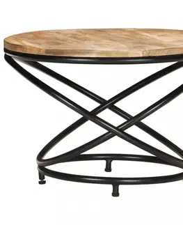 Konferenční stolky Konferenční stolek hnědá / černá Dekorhome Recyklované dřevo