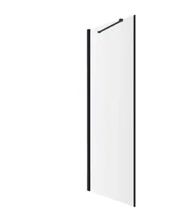 Sprchové kouty OMNIRES MANHATTAN boční stěna, 80 cm černá mat / transparent /BLMTR/ ADR80XBLTR