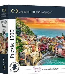 Hračky puzzle TREFL - Prime puzzle 1500 UFT- Romantický západ slunce: Vernazza, Ligurie, Itálie