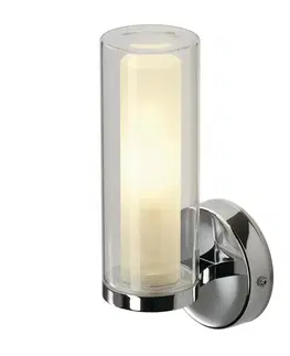 Nástěnná svítidla do koupelny SLV BIG WHITE Nástěnné svítidlo WL 105 chrom, zdvojené sklo, 1xE14 1002228