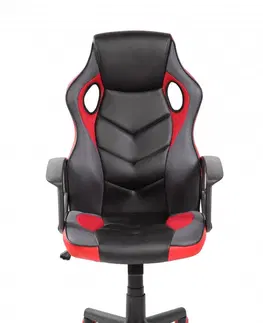 Kancelářské židle MODERNHOME Otočná herní židle FERO červeno-černá