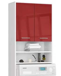 Koupelnový nábytek Ak furniture Koupelnová skříňka nad pračku Fin bílá/červená lesk