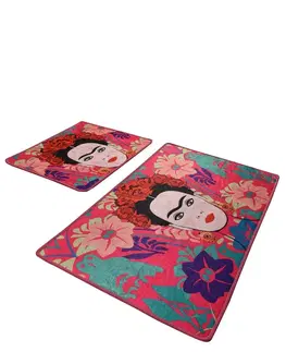 Koupelnové předložky L'essentiel Sada 2 kusů koupelnových předložek Frida růžová