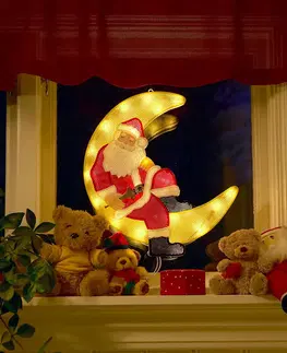 Vánoční osvětlení do oken Konstsmide Christmas LED okenní silueta Santa Claus v měsíci