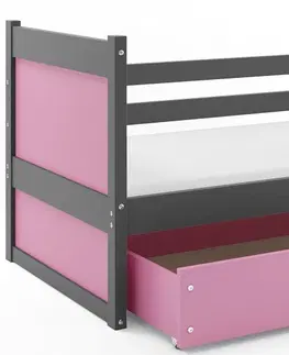 Postele BMS Dětská postel RICO 1 | šedá 90 x 200 cm Barva: Růžová