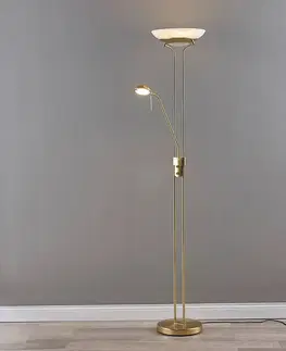 Stojací lampy Lindby LED stojací lampa Yveta, čtecí světlo, stmívací
