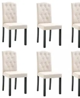 Židle Jídelní židle 6 ks látka / kaučukovník Dekorhome Hnědá