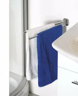 Koupelnový nábytek AQUALINE RB121 Rumba otočný držák ručníků dvojitý, 45 cm, stříbrná