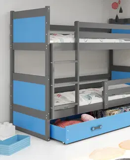 Dětské postele a matrace BMS Dětská patrová postel RICO | šedá 90 x 200 cm Barva: Sivá