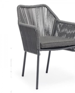 Židle s područkami KARE Design Šedá zahradní židle Wave
